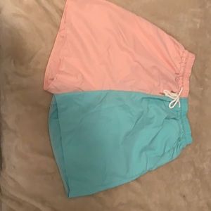 Pink blue swim shorts